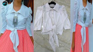 ladies shirt cutting and stitchingfront tie shirt cutting stitchingdesigner shirtindowesterndress [upl. by Domenico]