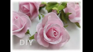 Реалистичные розы из фоамирана без молда 🌸 Realistic roses from foamiran  DIY  🌸🌸🌸🌸🌸 [upl. by Adav741]