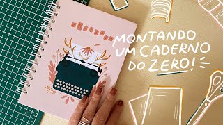 MONTANDO UM CADERNO DO ZERO NA NOSSA PAPELARIA EM CASA [upl. by Sokcin]