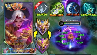 GLOBAL HANABI BEST 1 HIT BUILD 2024 THIS BRUTAL INSANE BUILD IS TOTALLY BROKEN😱 MUST TRY  MLBB [upl. by Annohsat]