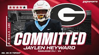 WATCH 4star S Jaylen Heyward commits to Georgia LIVE on 247Sports [upl. by Nihcas]