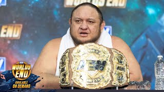 AEW Worlds End Media Scrum AEW World Champion Samoa Joe  AEW Worlds End [upl. by Mastrianni]