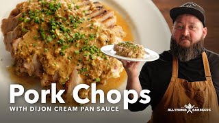 Tender amp Juicy Pork Chops with Dijon Cream Pan Sauce [upl. by Deerc]