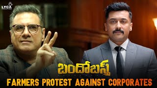 Bandobast Movie Scene Telugu  Farmers Protest Against Corporates  Suriya  Arya  Sayyeshaa [upl. by Dirgni]