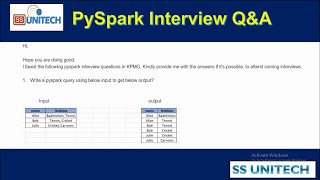 1 kpmg pyspark interview questions and answers  pyspark interview questions and answers [upl. by Legnaros]