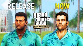 GTA Trilogy Definitive Edition Release vs Now  Graphics Physics and Details Comparison [upl. by Nayar543]