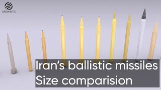 Iran’s ballistic missiles size comparison  Orion Intel [upl. by Aleak34]