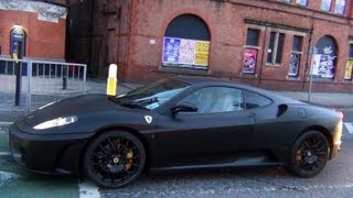 NOISY Evil Matte Black Ferrari 430 in Manchester [upl. by Ecirb]