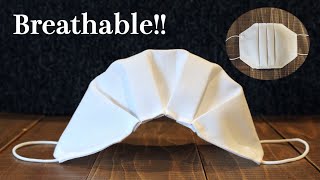 Box Pleated Breathable Face Mask Tutorial｜DIY Fabric Mask [upl. by Ever]