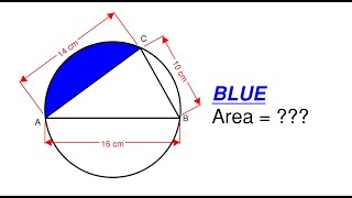 Can You Find the Blue Area of this Circle A Nice Geometry Problem Test Your Math Skills Part 43 [upl. by Amero465]