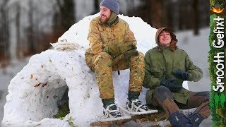 Winter Camping in a Quinzee Survival Shelter  How to build one [upl. by Alessandro]