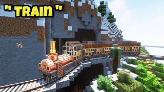 Realistic mountain train in minecraft  Create mod v05 [upl. by Nerhtak]