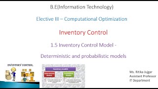 36 Deterministic and Probabilistic ModelPart 2 Inventory Control  Computational Optimization [upl. by Vacla]