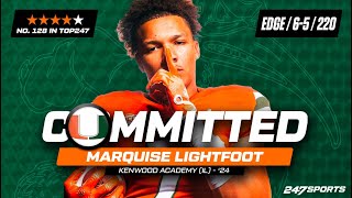 WATCH 4star EDGE Marquise Lightfoot commits to Miami on 247Sports [upl. by Rochelle]