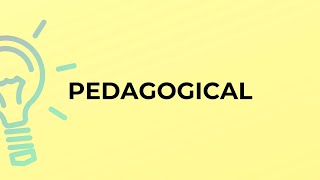 What is the meaning of the word PEDAGOGICAL [upl. by Assilak]