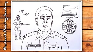 gallantry award winners major Vikram Batra drawing [upl. by Olav597]