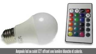 Ampoule led E27 3W7W blanc chaud  RGB [upl. by Chessa]