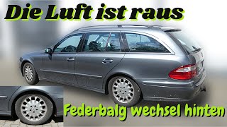 Mercedes EKlasse W211 Luftfederbalg hinten wechseln  Niveauregulierung Airmatic  MB Youngtimer [upl. by Animor]