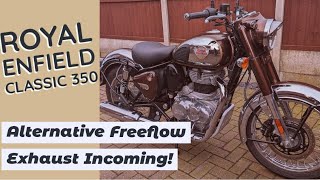 Royal Enfield Classic 350 New Freeflow exhaust incoming by Delkevic Exhausts Tell me your thoughts [upl. by Westphal]