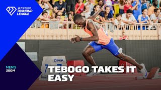 Letsile Tebogo JOGS over the line in Monaco 200m  Wanda Diamond League 2024 [upl. by Gesner]