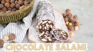 Chocolate Salami Recipe  Italian Dessert VEGAN [upl. by Theo]