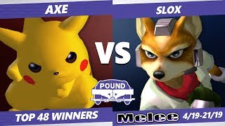 Pound 2019 SSBM  Tempo Axe Pikachu VS Slox Fox Smash Melee Top 48 Winners [upl. by Odlanir733]