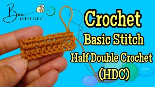 Crochet Basic Stitches  Half Double Crochet HDC Slow Motion Step by Step [upl. by Meenen]