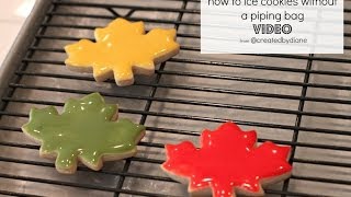 how to ice cookies without a piping bag createdbydiane [upl. by Ahseekat]