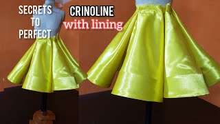 How to Sew Crinoline with lining Clean Finishing  Very Simple amp Fast  Circle Skirt  Mermaid Skirt [upl. by Neelehtak]