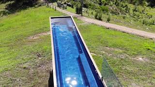 Shipping Container Pool 12m 40foot on a sloping property and yours can be too [upl. by Durwyn]