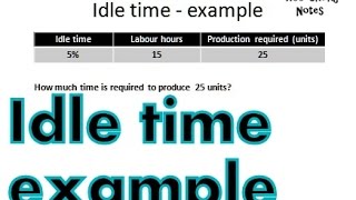 Idle time example  How to calculate time required for production [upl. by Zeitler]