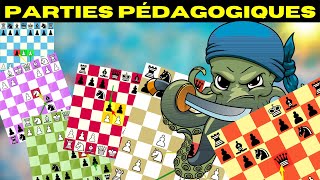 6 parties déchecs pédagogiques 🐙 1200 ELO [upl. by Ariamo]