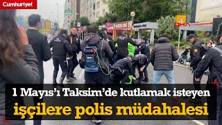 1 Mayısı kutlamak için Taksime çıkmak isteyen işçilere müdahale [upl. by Hawthorn]