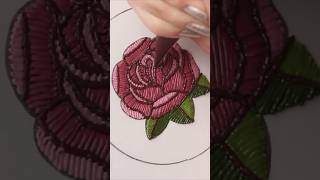 Embroidered Rose Cookie with Royal Icing cookiedesign cookiedecorating [upl. by Rockie687]