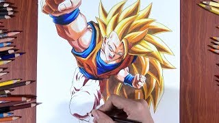 Drawing Goku Super Saiyan 3 Dragon ball Z [upl. by Eimorej]