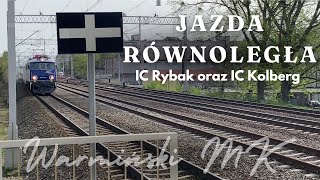 Jazda równoległa pociągów PKP Intercity  Olsztyn Śródmieście [upl. by Savill]