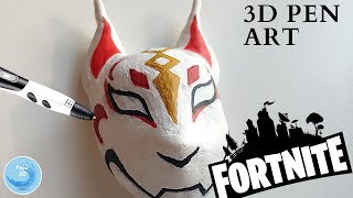 Making the Fortnight Drift Mask with a 3D Pen  3D Pen Art  Fortnight Fanart  3D Pen Crafts [upl. by Colis]