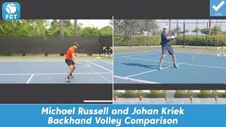 Pro Comparison  Johan Kriek vs Michael Russell Backhand Volley Analysis [upl. by Biel]