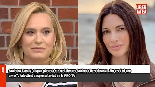 Andreea Esca șia spus părerea sinceră despre Andreea Berecleanu Libertatea [upl. by Zilvia]