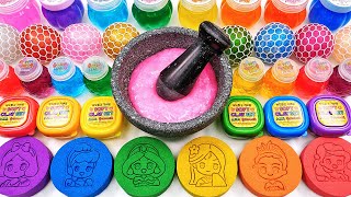 Satisfying Video How To Make Rainbow Disney Slime Makeup Eyeshadow Mixing Random Things GoGo ASMR [upl. by Hnilym237]