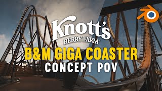 Knotts Berry Farm Giga Concept POV  Blender Coaster Animation  Gold Rush  Escape Designs [upl. by Sudnor103]