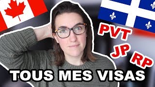 TOUS MES VISAS POUR VIVRE ET TRAVAILLER AU QUÉBECCANADA DEPUIS 5 ANS  CAM cest elle [upl. by Lesnah312]