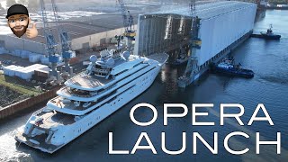 Yacht OPERA Launch  Lürssen shipyard [upl. by Tobin407]