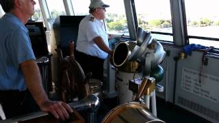 Captain Hobbs Bringing SS Badger Into Ludington MI Harbor August 20 2012 [upl. by Onida]