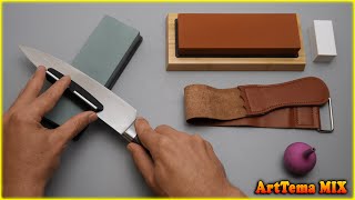 How to sharpen a knife on a wet stone KEENBEST Professional from Amazon to razor sharpness [upl. by Ashlen435]