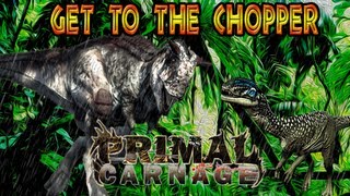 Primal Carnage Get to the Chopper  Carnotaurus amp Dilophosaurus Gameplay on Downpour [upl. by Enom947]