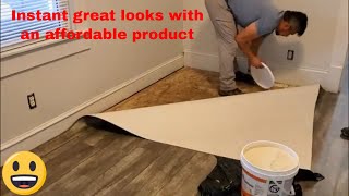 How to measure cut and install Linoleum floors Part 2 of 3 [upl. by Attoynek135]