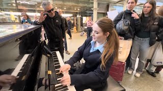 Schoolgirl Stops By The Piano On The Way Home [upl. by Ingeborg]