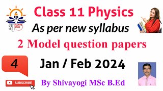 class 11 physics question paper  2 Model question paper  Annual exam 2024  1st pu physics [upl. by Aubigny]