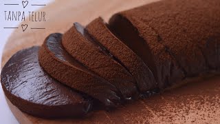 Kue Coklat Lumer Tanpa Telur Takaran Sendok  Eggless Chocolate Mousse Cake [upl. by Vernita]